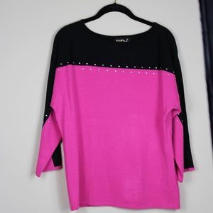 Bob Mackie wearable arts knit top.